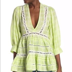 NWT Free People lime combo tunic
